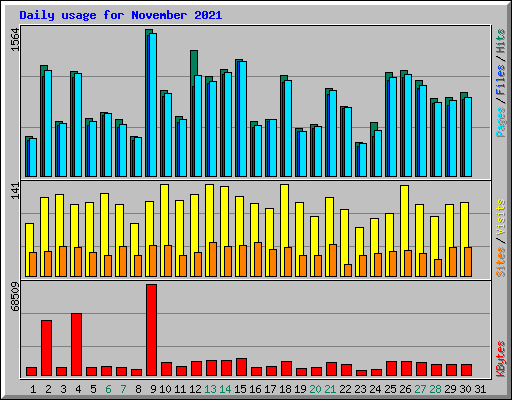 Daily usage for November 2021