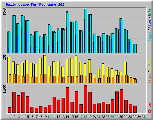 Daily usage for February 2024