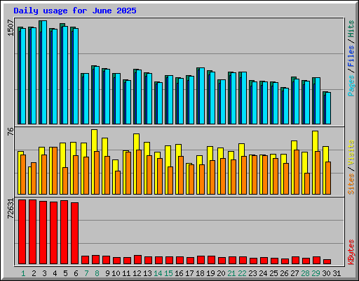 Daily usage for June 2025