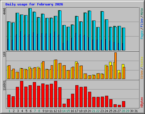Daily usage for February 2026