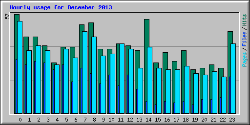 Hourly usage for December 2013