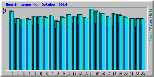 Hourly usage for October 2014