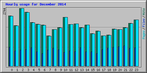 Hourly usage for December 2014