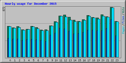 Hourly usage for December 2015