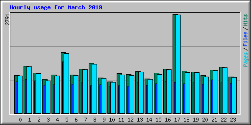 Hourly usage for March 2019