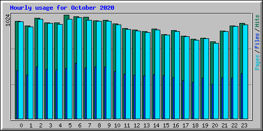 Hourly usage for October 2020