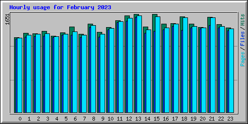 Hourly usage for February 2023