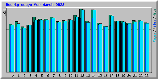Hourly usage for March 2023