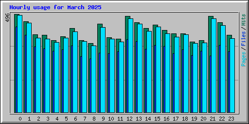 Hourly usage for March 2025
