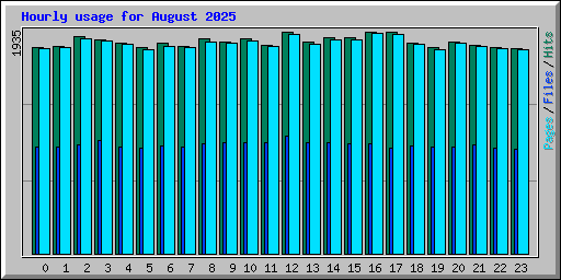 Hourly usage for August 2025