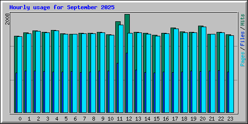 Hourly usage for September 2025